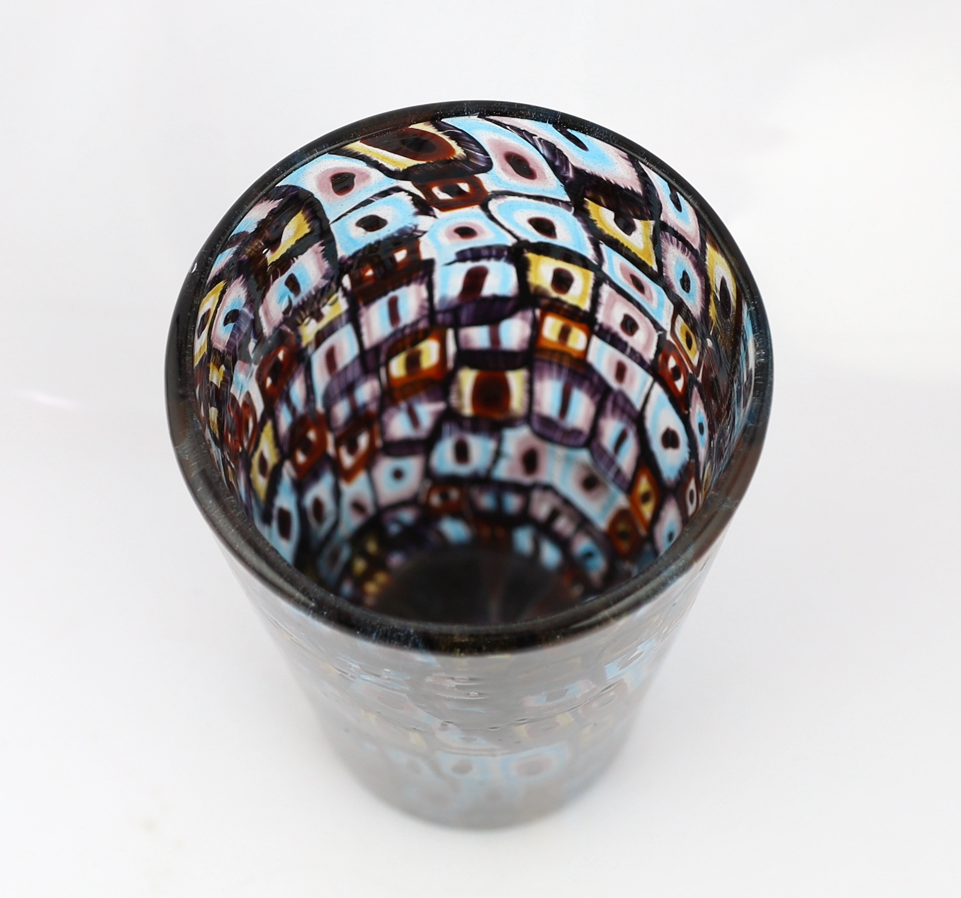 Vittorio Ferro (1932-2012), a tall Murano glass Murrine vase